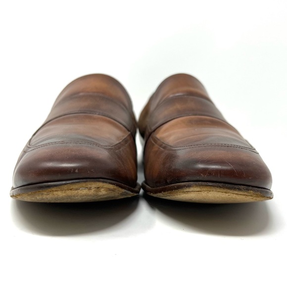 AUTHENTIC! Gucci Brown Leather Suede Slip On Loafers Size 8.5 - Picture 3 of 12